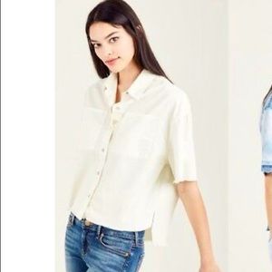 Cropped boxy button down